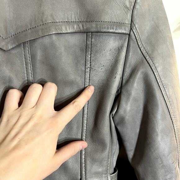 Guess Gray Leather Jacket - Picture 10 of 10